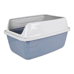 Arenero para Gatos Georplast Sonic XL Gris Blanco – Higiene y Comodidad para tu Mascota (56 x 40 x 30,5 cm)