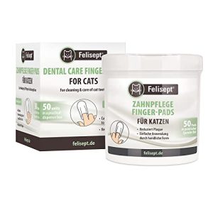 Felisept Almohadillas de Limpieza Dental para Gatos – 50 Unidades | Cuidado Bucal y Eliminación de Placa Sin Cepillo, Higiene Dental Fácil y Eficaz