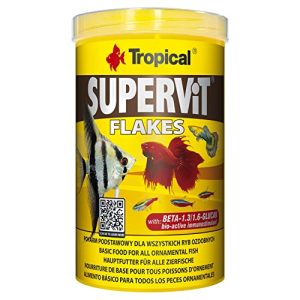 SUPERVIT 1000ml / 200g – Alimento en Escamas Universal para Peces Omnívoros de Acuario con Vitaminas y Betaglucano