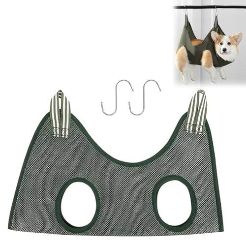 Hamaca para Gatos y Perros Pequeños 51x75cm – Soporte Seguro para Cortar Uñas y Aseo, Incluye 2 Ganchos Metálicos S, Material Transpirable y Resistente - Imagen 2