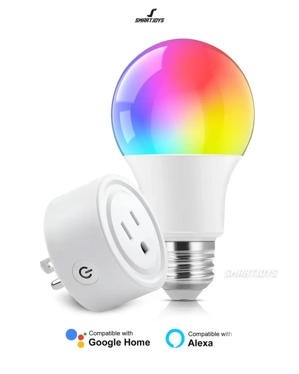 Combo Bombillo Inteligente RBG Smart Led Bulb + Enchufe Inteligente Smart Plug