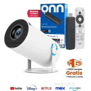 Combo Entretenimiento Proyector HY300 + SmartTV Stick Watch Onn Full HD