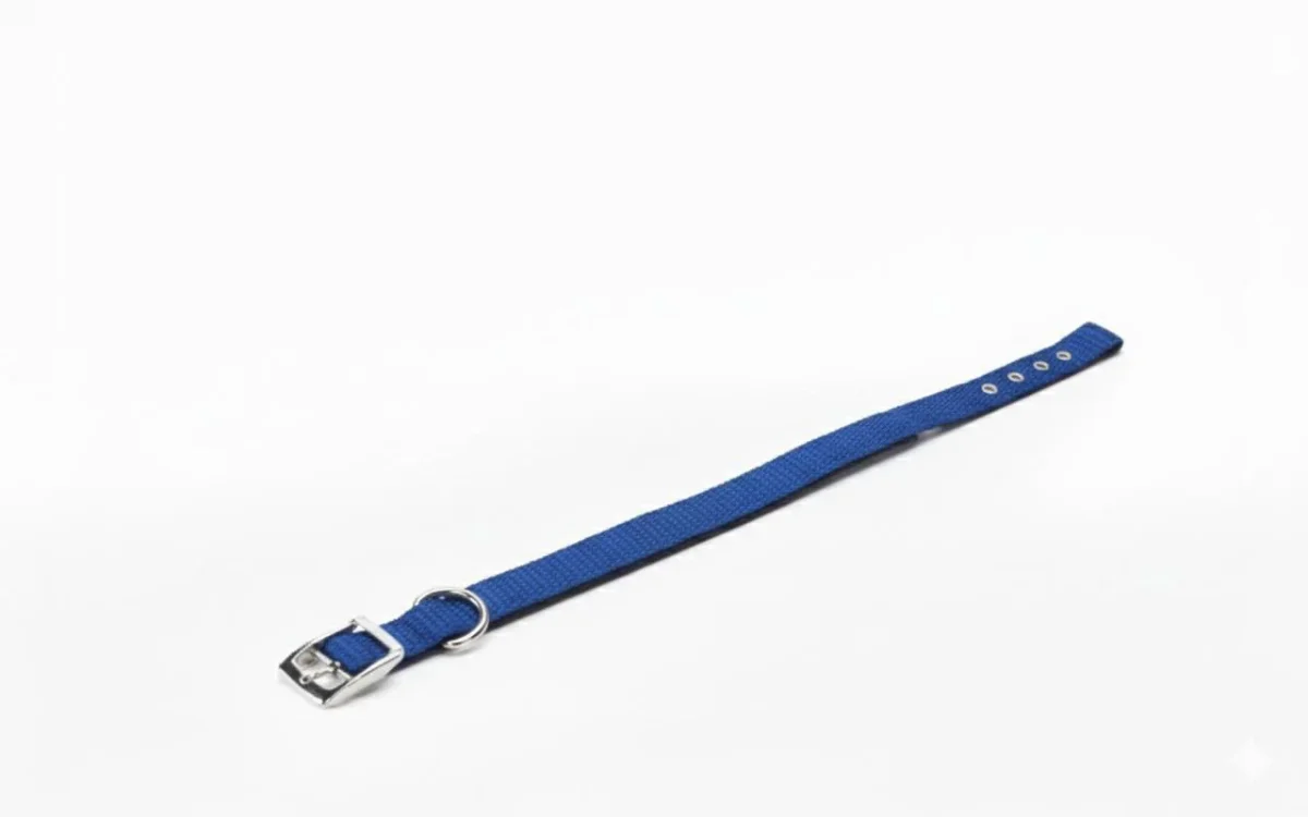 Collar Nylon Acolchado Azul 15mm x 45cm