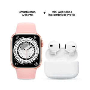 Combo Smartwatch W98 Pro + Mini Audífonos Pro 5s